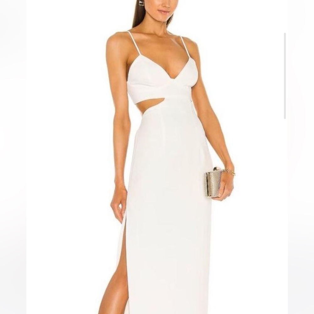 Bardo White Cut-Out Midi Dress
